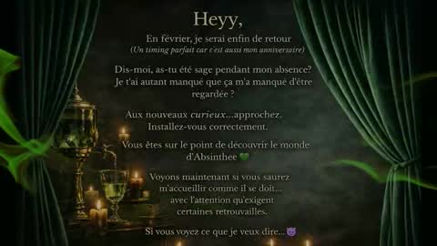 Snapshot of absinthee chatting on February 2, 9:57 pm absy online show from February 2, 9:57 pm