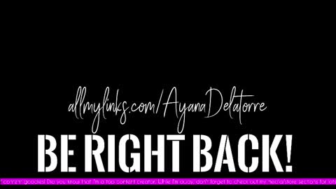 Snapshot of ayanadelatorre chatting on September 11, 2:00 am Ayana Delatorre online show from September 11, 2:00 am