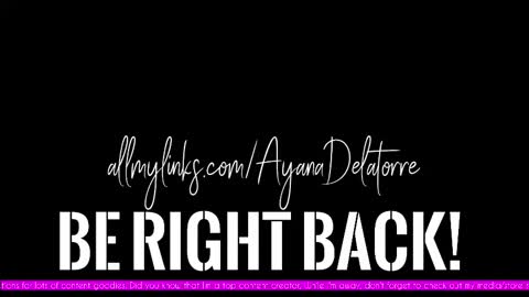 Snapshot of ayanadelatorre chatting on September 18, 11:29 pm Ayana Delatorre online show from September 18, 11:29 pm