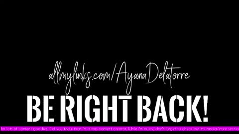 Snapshot of ayanadelatorre chatting on October 17, 9:06 pm Ayana Delatorre online show from October 17, 9:06 pm