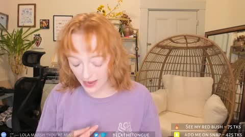 Snapshot of beckthetongue chatting on January 24, 10:41 pm Beck the tongue online show from January 24, 10:41 pm