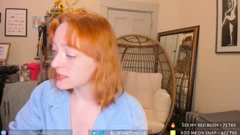 Snapshot of beckthetongue chatting on February 14, 3:33 am Beck the tongue online show from February 14, 3:33 am