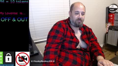 Snapshot of chunkymonkey420 chatting on February 7, 7:29 am Spencer Smokey Bear online show from February 7, 7:29 am