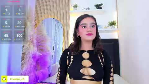 Snapshot of coraline_v chatting on July 8, 12:42 pm Coraline connected from 10 pm to 6 am Colombia time online show from July 8, 12:42 pm