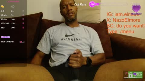 Snapshot of elmorenazogt chatting on January 10, 4:12 am My name is Elmore. Please say hello I like to chat with you. If you have requests or dirty talk please use tip online show from January 10, 4:12 am