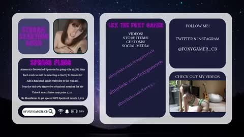Snapshot of foxy_gamer chatting on May 6, 1:03 am Lex Vive foxygamer cb online show from May 6, 1:03 am