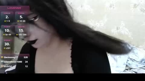 Snapshot of goth_pumpkin chatting on December 13, 2:10 am Amy online show from December 13, 2:10 am