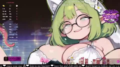 Snapshot of liorasublime chatting on July 2, 3:51 pm im Liora uwu online show from July 2, 3:51 pm