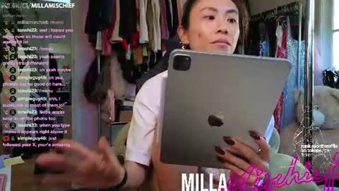 Snapshot of millamischief chatting on June 11, 3:59 am Milla Mischief online show from June 11, 3:59 am