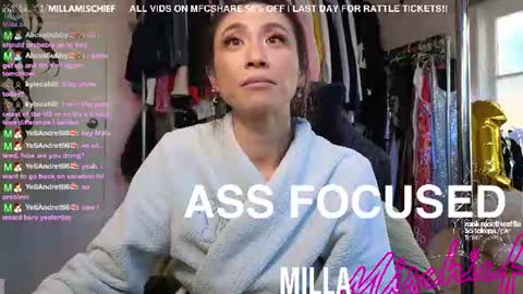Snapshot of millamischief chatting on June 30, 10:11 pm Milla Mischief online show from June 30, 10:11 pm