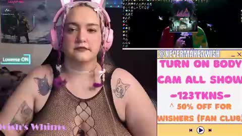 Snapshot of nevermakeawish chatting on July 9, 9:24 am Wishs Playground online show from July 9, 9:24 am