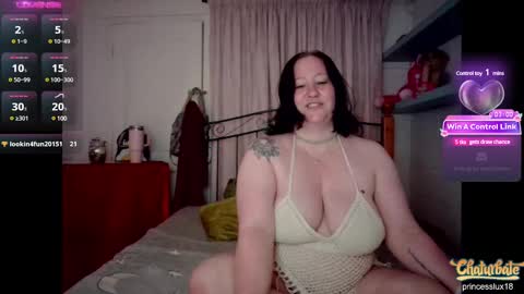 Snapshot of princesslux18 chatting on December 3, 8:06 pm Lux Alot Luxi online show from December 3, 8:06 pm