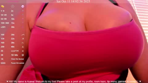 Snapshot of queenayana chatting on October 11, 9:02 pm Ayana Delatorre online show from October 11, 9:02 pm