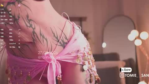 Snapshot of tomie_san chatting on March 27, 8:08 pm Tomie online show from March 27, 8:08 pm