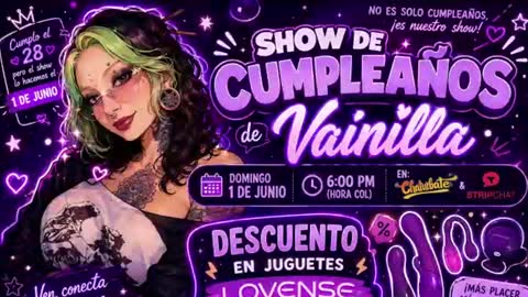 Snapshot of vainilla_l chatting on June 11, 2:53 am Vainilla Independent model online show from June 11, 2:53 am