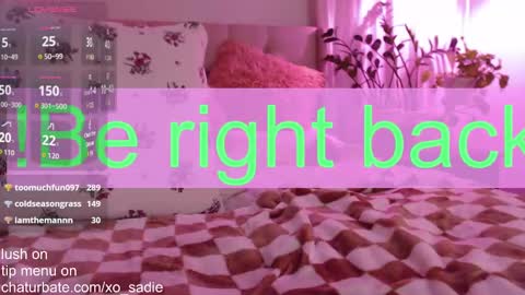 Snapshot of xo_sadie chatting on December 30, 7:26 am Xo Sadie online show from December 30, 7:26 am