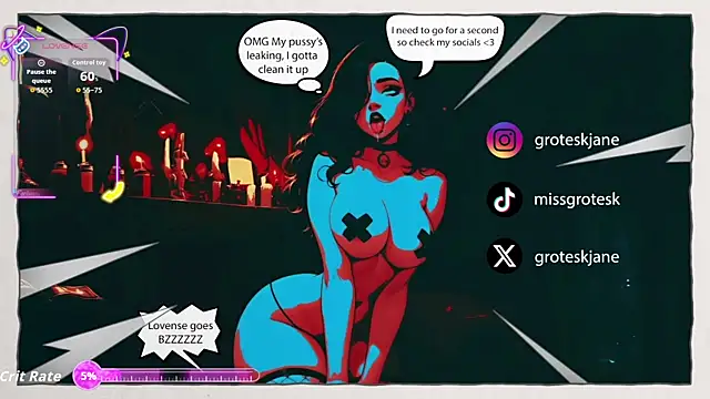 Snapshot of GroteskJane chatting on January 15, 10:35 pm GroteskJane online show from January 15, 10:35 pm