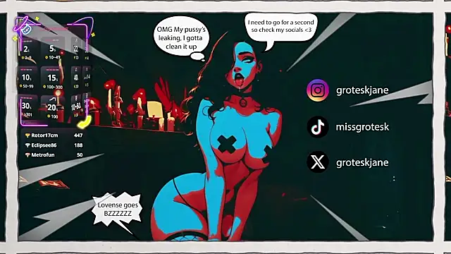 Snapshot of GroteskJane chatting on February 21, 10:00 pm GroteskJane online show from February 21, 10:00 pm