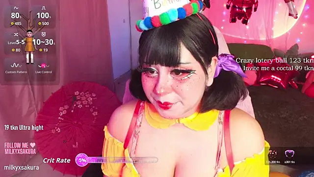 Snapshot of MilkyXSakura chatting on February 8, 1:20 am MilkyXSakura online show from February 8, 1:20 am