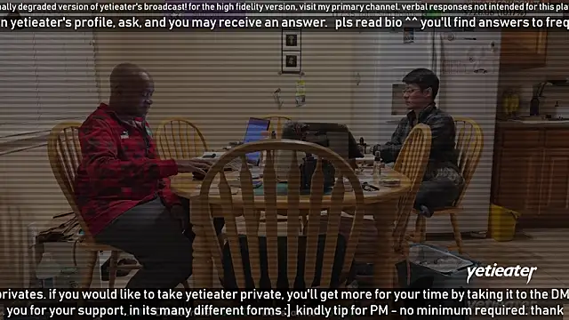 Snapshot of yetieater chatting on January 26, 2:24 am yetieater online show from January 26, 2:24 am