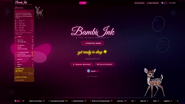 Snapshot of BambiInkXXX chatting on April 16, 1:17 am BambiInkXXX online show from April 16, 1:17 am