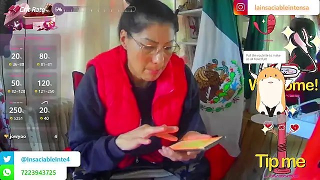Snapshot of LaInsaciableIntensa chatting on March 1, 9:48 pm LaInsaciableIntensa online show from March 1, 9:48 pm