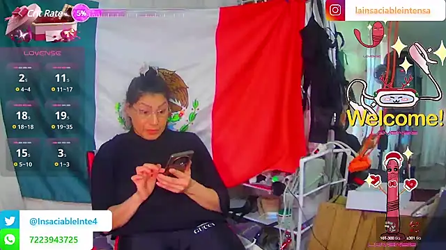 Snapshot of LaInsaciableIntensa chatting on March 7, 10:21 pm LaInsaciableIntensa online show from March 7, 10:21 pm